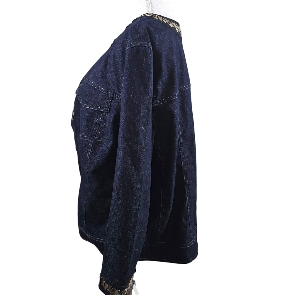 Focus 2000 Beaded Jeans Jacket in 18W - Picture 3 of 8
